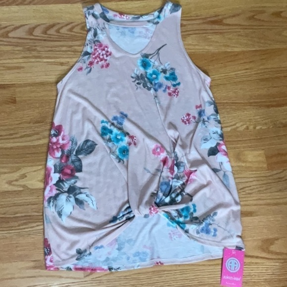 ALWAYS Anna Blush Floral Sleeveless Top - Picture 1 of 7